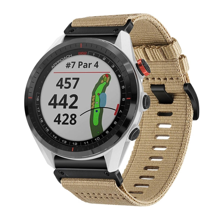 For Garmin Approach S62 Nylon Canvas Quick Release 22mm Watch Band