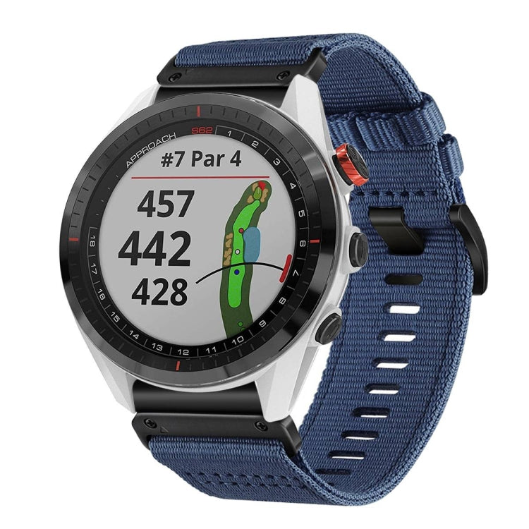 For Garmin Approach S62 Nylon Canvas Quick Release 22mm Watch Band