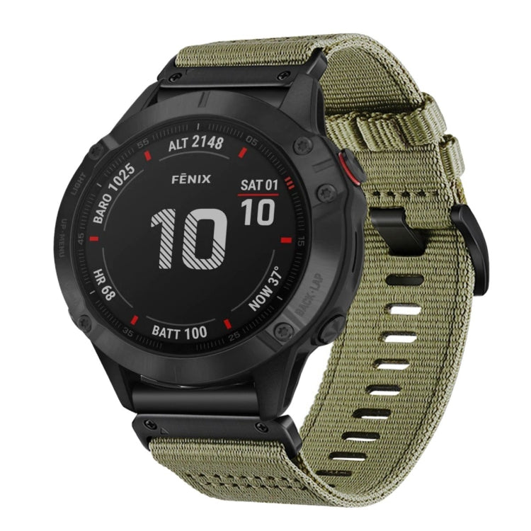 For Garmin Fenix 6 GPS / 6 Pro GPS Nylon Canvas Quick Release 22mm Watch Band
