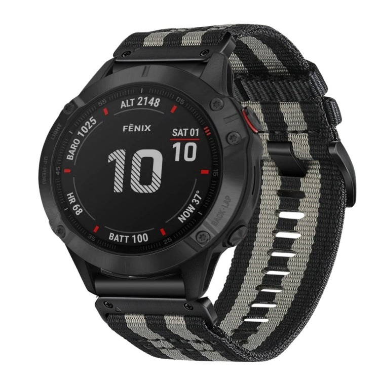 For Garmin Fenix 6 GPS / 6 Pro GPS Nylon Canvas Quick Release 22mm Watch Band
