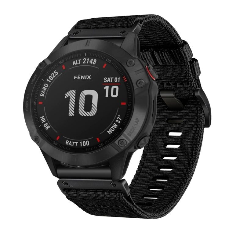 For Garmin Fenix 6 GPS / 6 Pro GPS Nylon Canvas Quick Release 22mm Watch Band