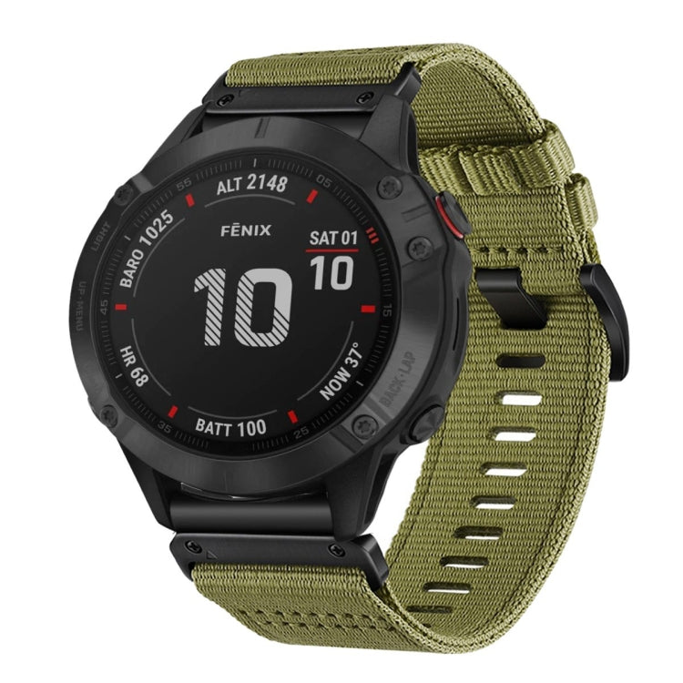 For Garmin Fenix 6 GPS / 6 Pro GPS Nylon Canvas Quick Release 22mm Watch Band