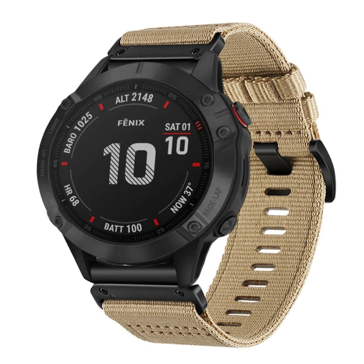 For Garmin Fenix 6 GPS / 6 Pro GPS Nylon Canvas Quick Release 22mm Watch Band