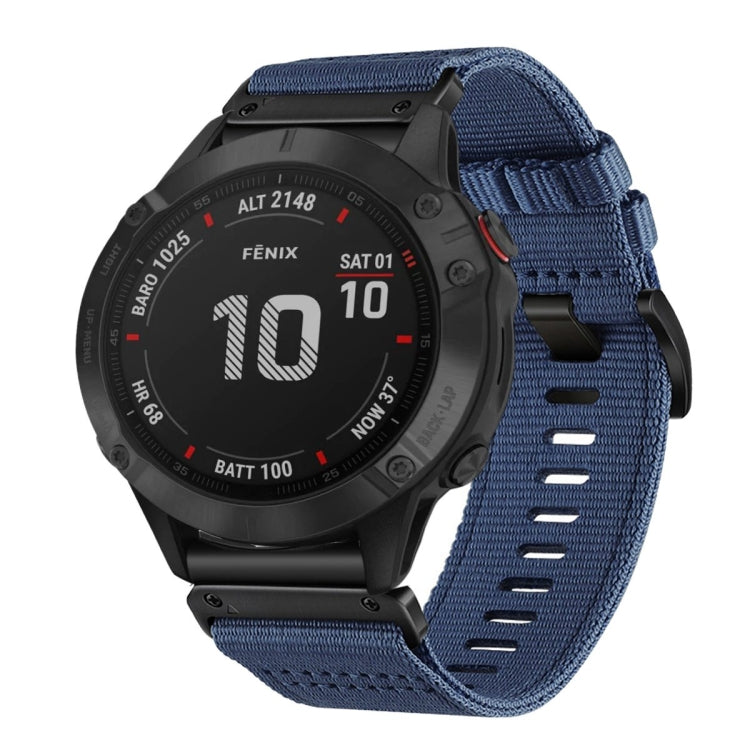 For Garmin Fenix 6 GPS / 6 Pro GPS Nylon Canvas Quick Release 22mm Watch Band