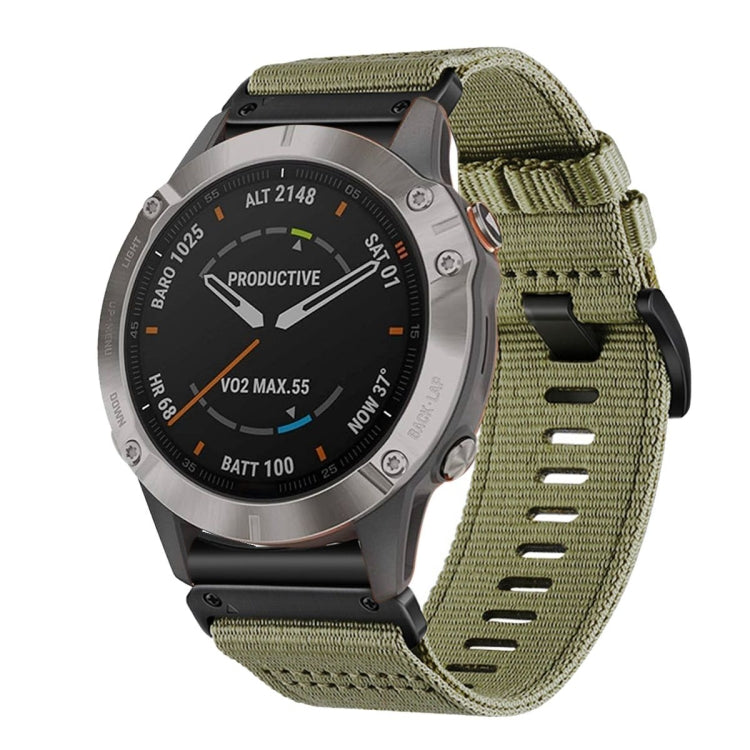 For Garmin Fenix 6 Sapphire GPS Nylon Canvas Quick Release 22mm Watch Band