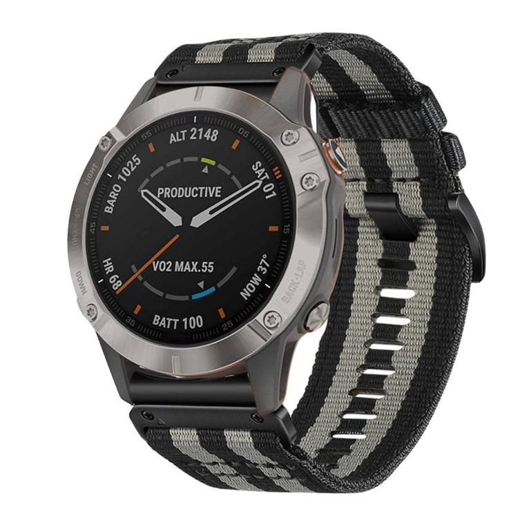 For Garmin Fenix 6 Sapphire GPS Nylon Canvas Quick Release 22mm Watch Band