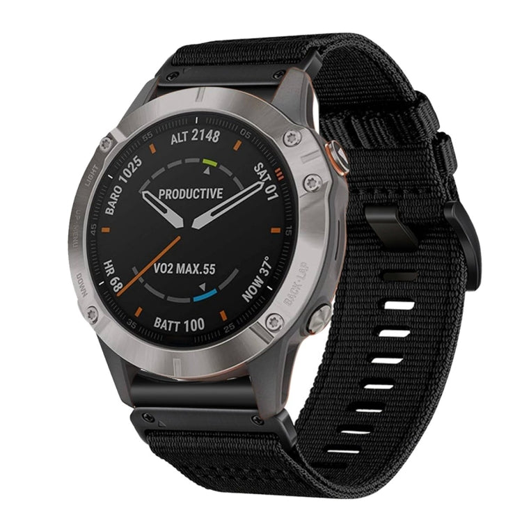 For Garmin Fenix 6 Sapphire GPS Nylon Canvas Quick Release 22mm Watch Band