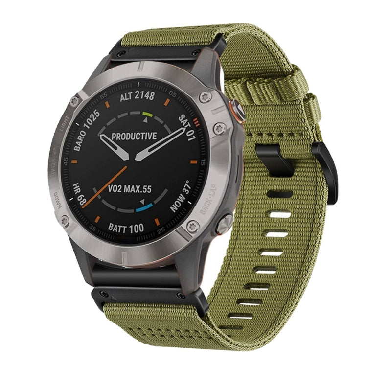 For Garmin Fenix 6 Sapphire GPS Nylon Canvas Quick Release 22mm Watch Band