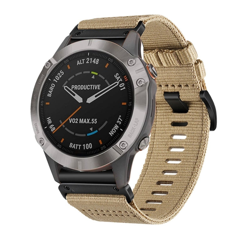 For Garmin Fenix 6 Sapphire GPS Nylon Canvas Quick Release 22mm Watch Band
