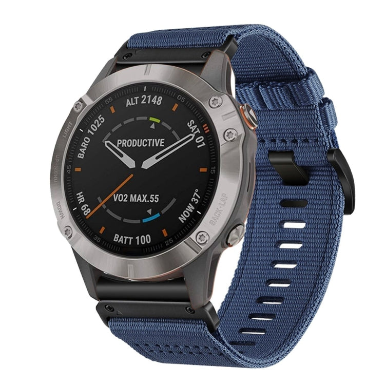 For Garmin Fenix 6 Sapphire GPS Nylon Canvas Quick Release 22mm Watch Band