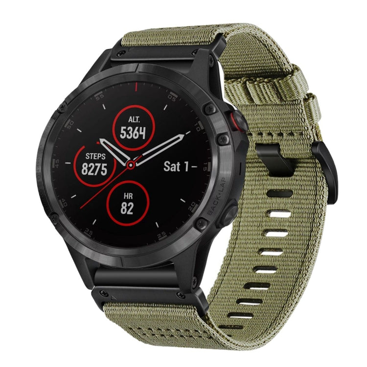For Garmin Fenix 5 / 5 Plus Nylon Canvas Quick Release 22mm Watch Band