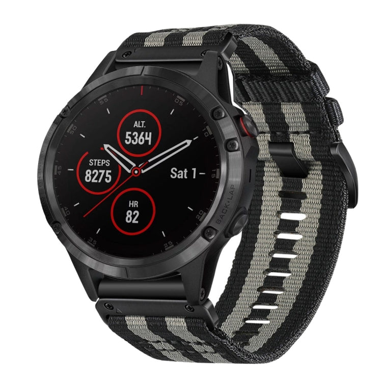 For Garmin Fenix 5 / 5 Plus Nylon Canvas Quick Release 22mm Watch Band