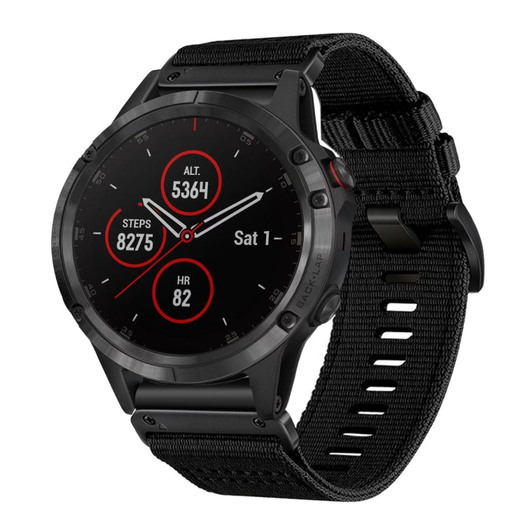 For Garmin Fenix 5 / 5 Plus Nylon Canvas Quick Release 22mm Watch Band