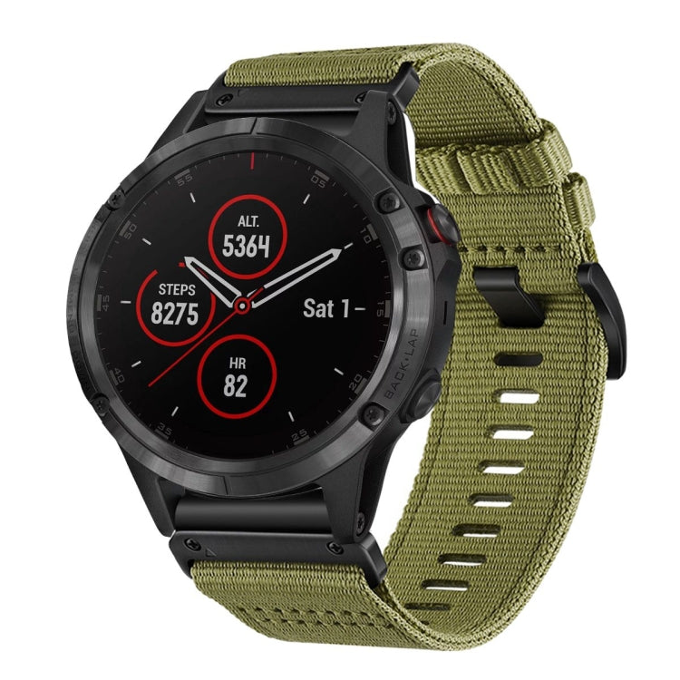 For Garmin Fenix 5 / 5 Plus Nylon Canvas Quick Release 22mm Watch Band