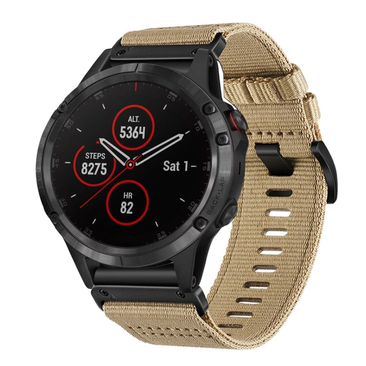 For Garmin Fenix 5 / 5 Plus Nylon Canvas Quick Release 22mm Watch Band