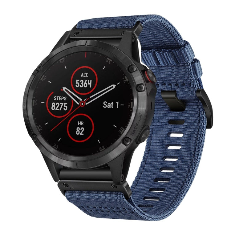 For Garmin Fenix 5 / 5 Plus Nylon Canvas Quick Release 22mm Watch Band