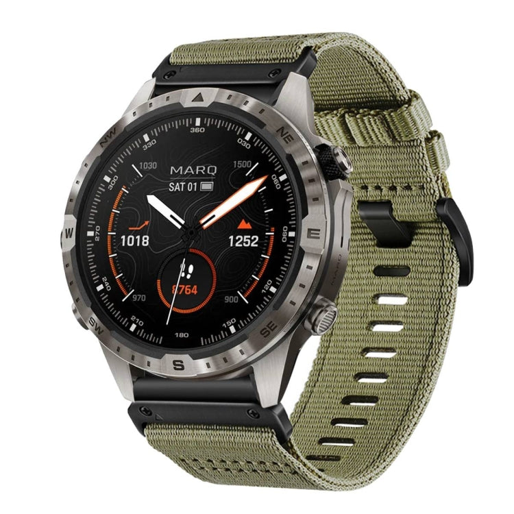 For Garmin MARQ Gen 2 Nylon Canvas Quick Release 22mm Watch Band
