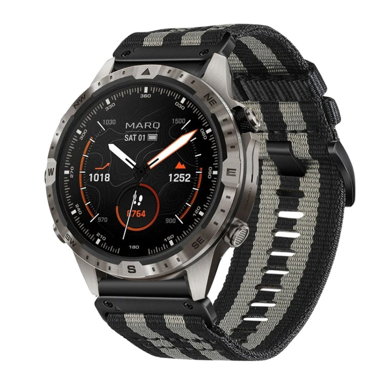 For Garmin MARQ Gen 2 Nylon Canvas Quick Release 22mm Watch Band