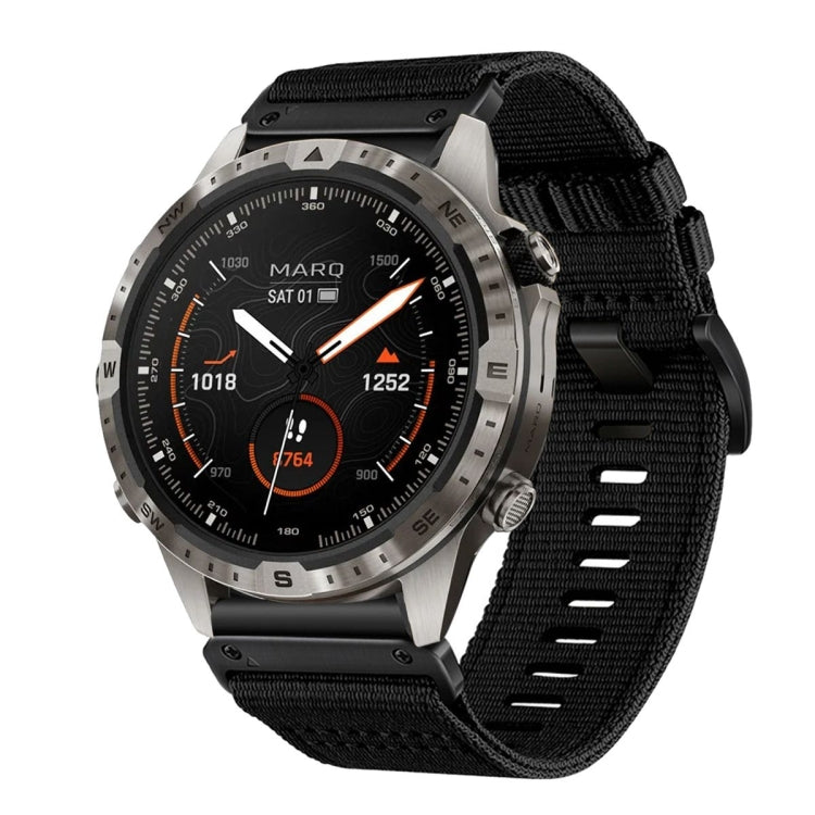 For Garmin MARQ Gen 2 Nylon Canvas Quick Release 22mm Watch Band