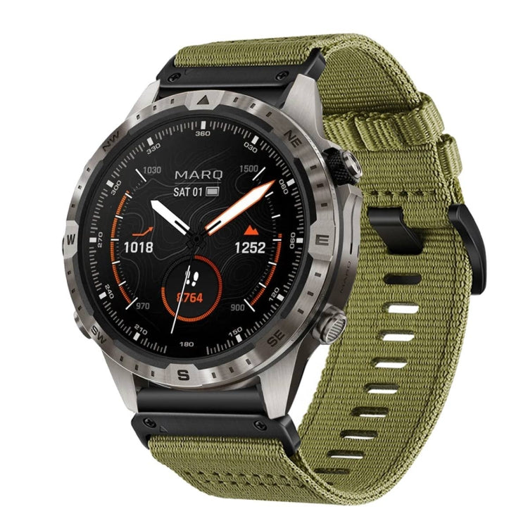 For Garmin MARQ Gen 2 Nylon Canvas Quick Release 22mm Watch Band