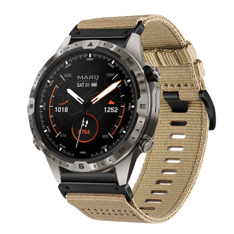 For Garmin MARQ Gen 2 Nylon Canvas Quick Release 22mm Watch Band
