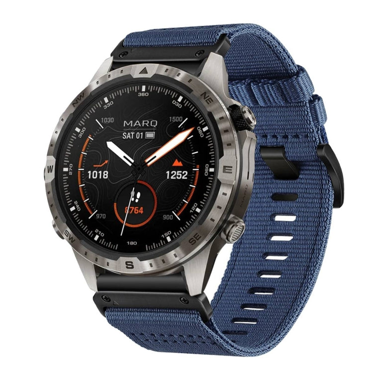For Garmin MARQ Gen 2 Nylon Canvas Quick Release 22mm Watch Band