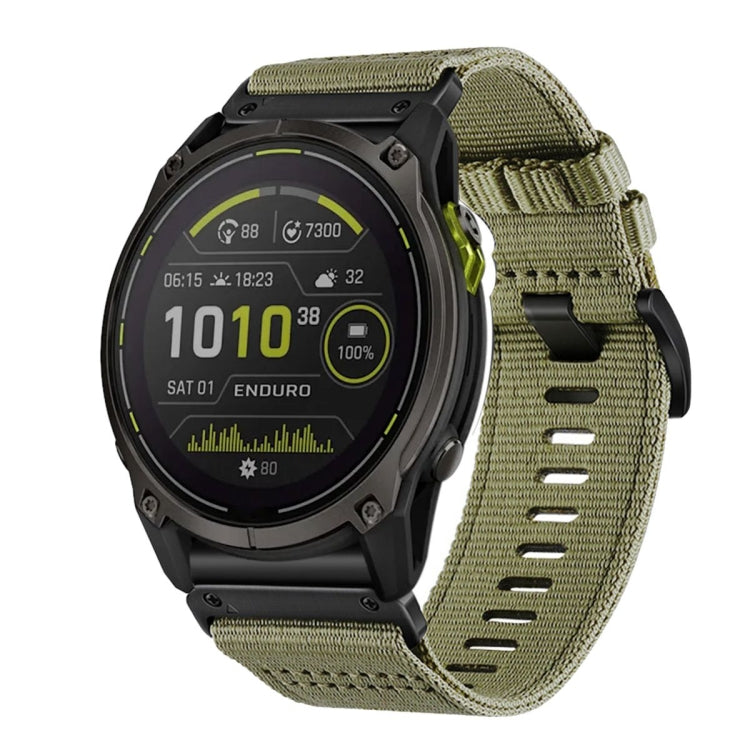 For Garmin Enduro 3 Nylon Canvas Quick Release 26mm Watch Band