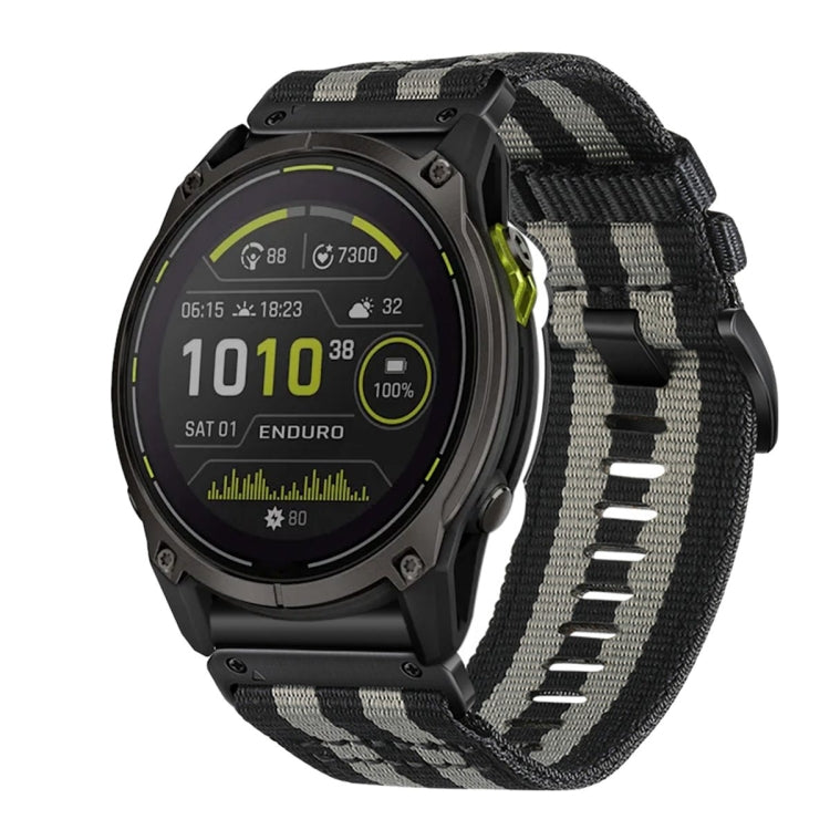 For Garmin Enduro 3 Nylon Canvas Quick Release 26mm Watch Band