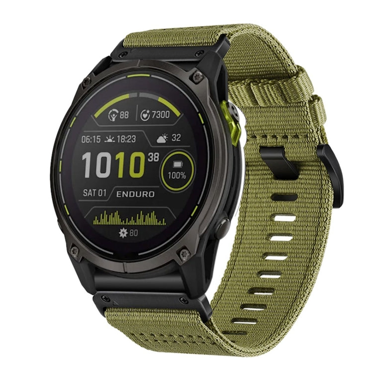For Garmin Enduro 3 Nylon Canvas Quick Release 26mm Watch Band