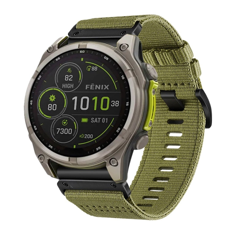 For Garmin Fenix 8 MIP 51mm Nylon Canvas Quick Release 26mm Watch Band