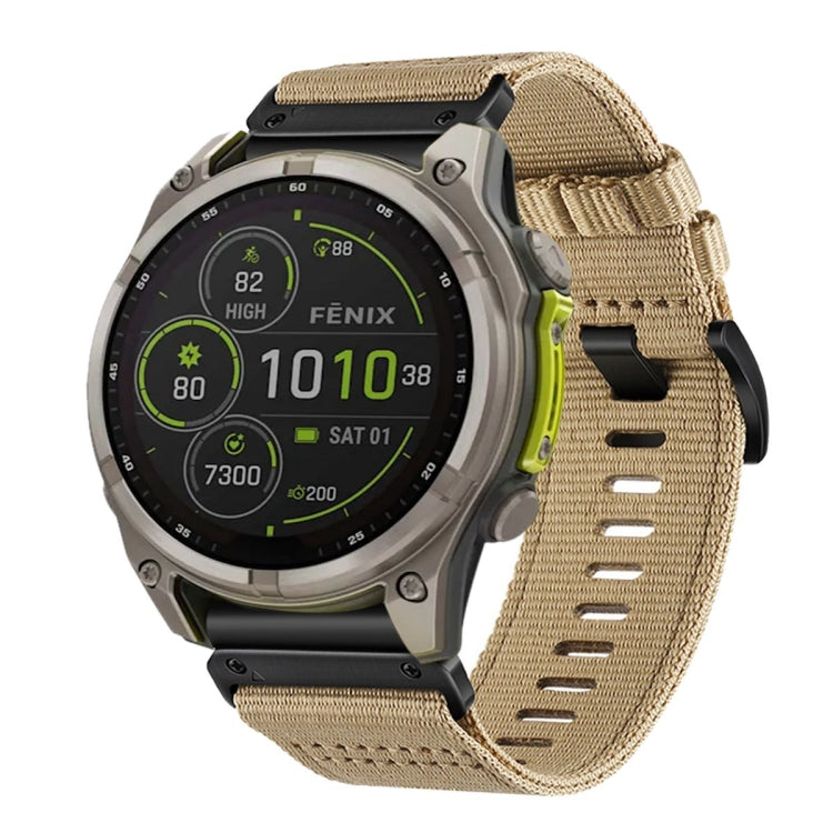 For Garmin Fenix 8 MIP 51mm Nylon Canvas Quick Release 26mm Watch Band