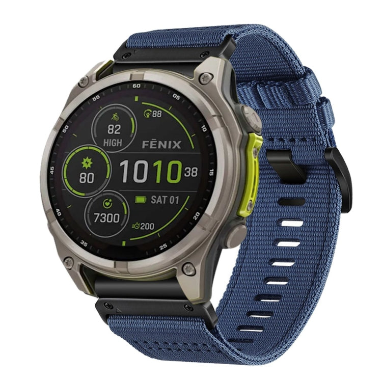 For Garmin Fenix 8 MIP 51mm Nylon Canvas Quick Release 26mm Watch Band