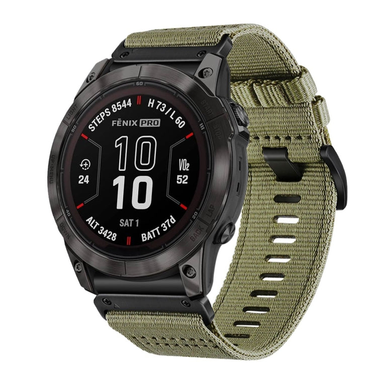 For Garmin Fenix 7X Pro Nylon Canvas Quick Release 26mm Watch Band