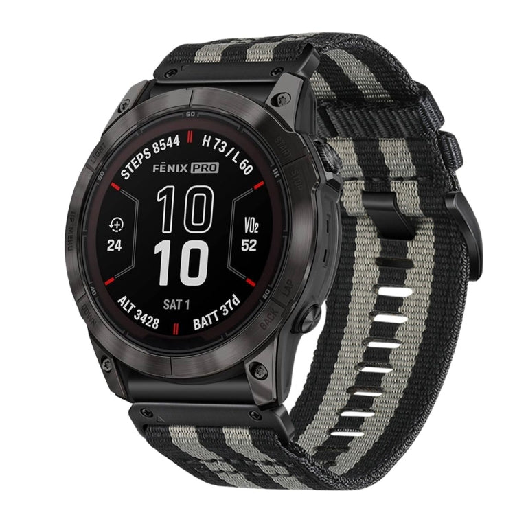 For Garmin Fenix 7X Pro Nylon Canvas Quick Release 26mm Watch Band
