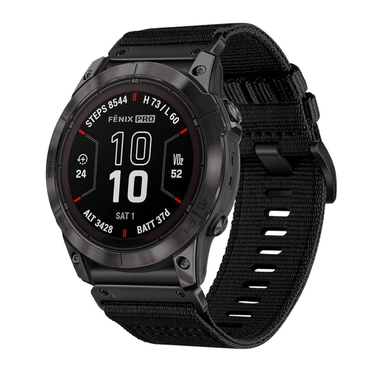 For Garmin Fenix 7X Pro Nylon Canvas Quick Release 26mm Watch Band