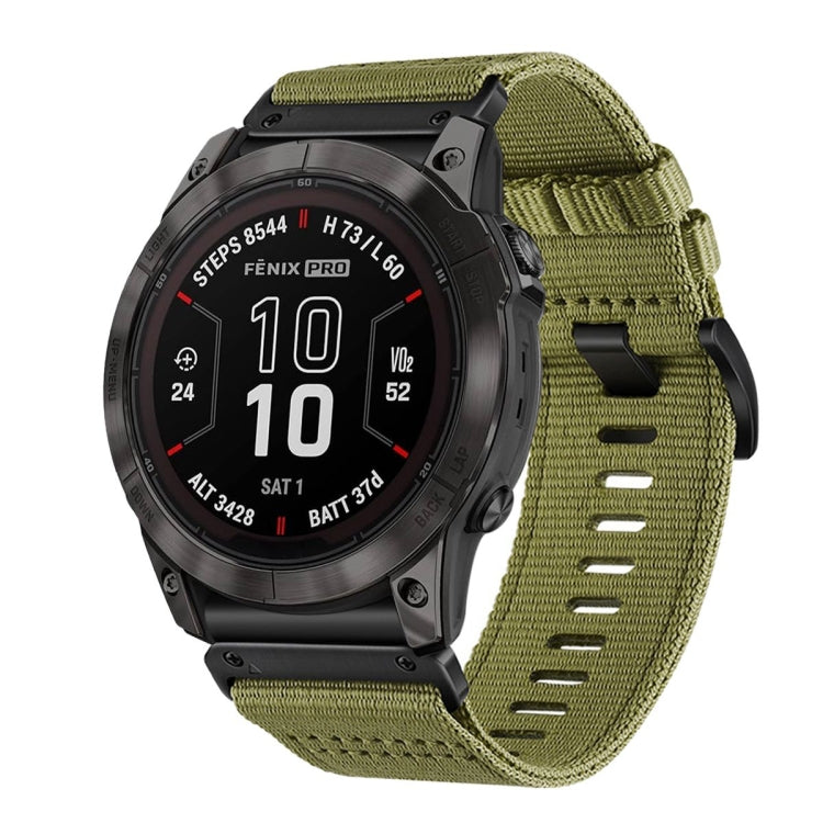 For Garmin Fenix 7X Pro Nylon Canvas Quick Release 26mm Watch Band
