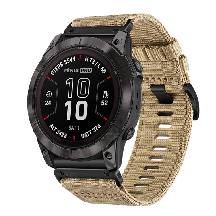 For Garmin Fenix 7X Pro Nylon Canvas Quick Release 26mm Watch Band