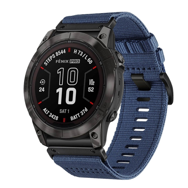 For Garmin Fenix 7X Pro Nylon Canvas Quick Release 26mm Watch Band