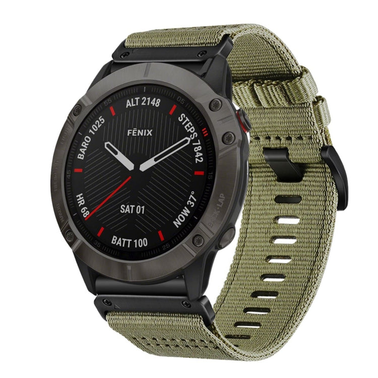 For Garmin Fenix 6X / 6X Pro Nylon Canvas Quick Release 26mm Watch Band