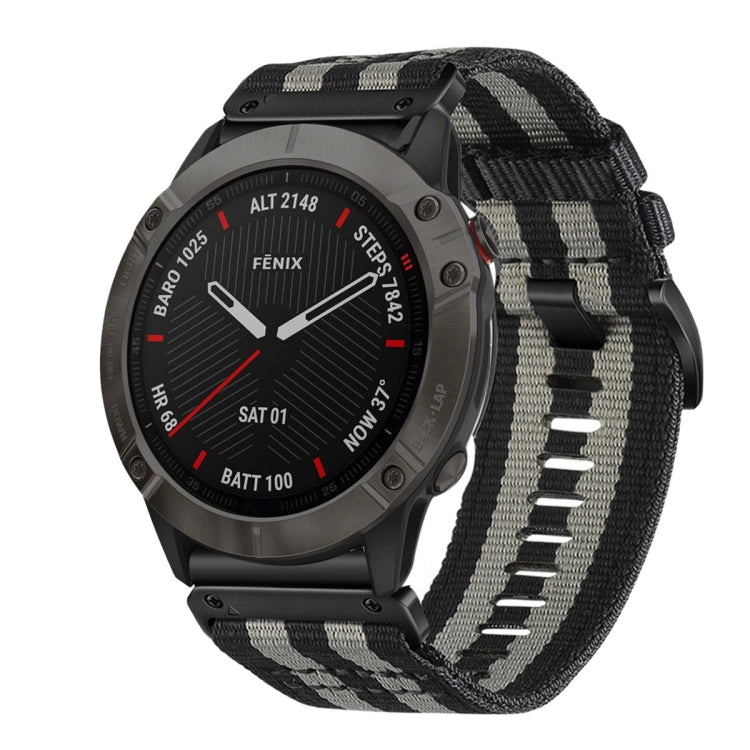 For Garmin Fenix 6X / 6X Pro Nylon Canvas Quick Release 26mm Watch Band