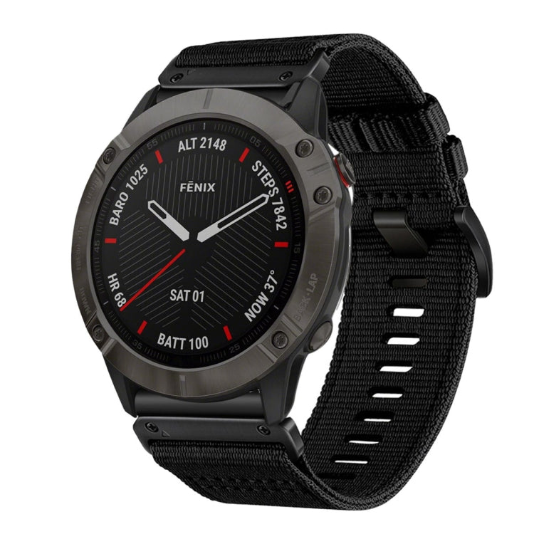 For Garmin Fenix 6X / 6X Pro Nylon Canvas Quick Release 26mm Watch Band