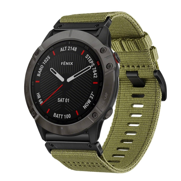 For Garmin Fenix 6X / 6X Pro Nylon Canvas Quick Release 26mm Watch Band