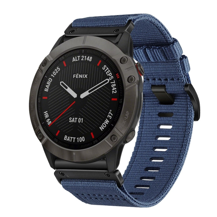 For Garmin Fenix 6X / 6X Pro Nylon Canvas Quick Release 26mm Watch Band