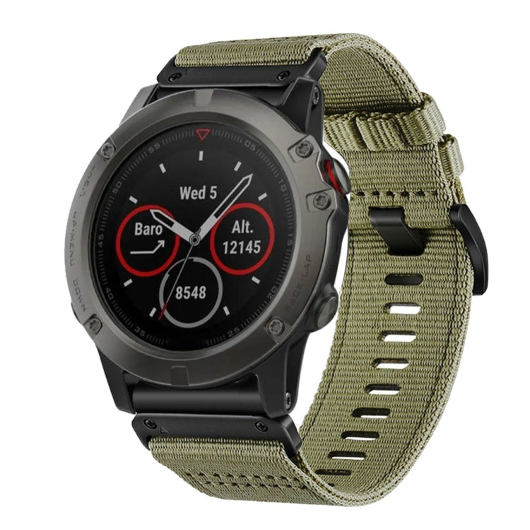 For Garmin Fenix 5X / 5X Puls Nylon Canvas Quick Release 26mm Watch Band