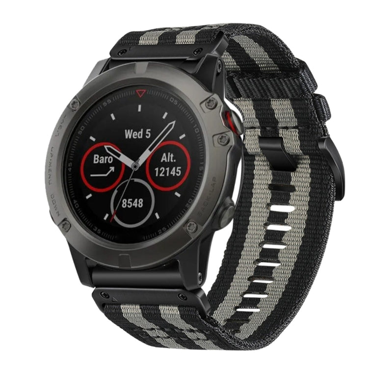 For Garmin Fenix 5X / 5X Puls Nylon Canvas Quick Release 26mm Watch Band