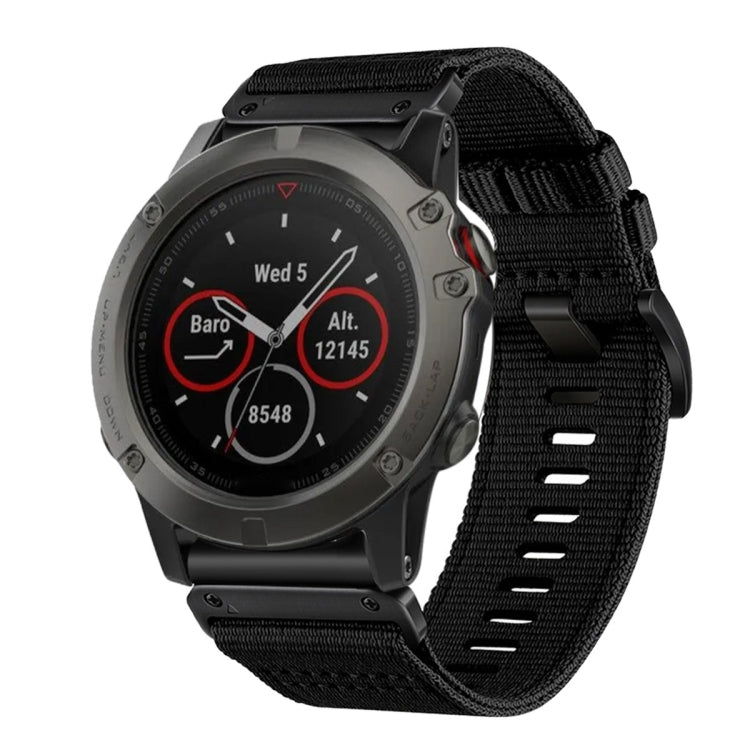 For Garmin Fenix 5X / 5X Puls Nylon Canvas Quick Release 26mm Watch Band
