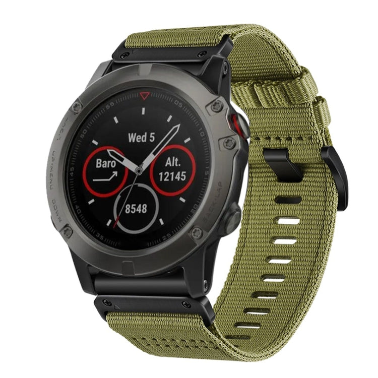 For Garmin Fenix 5X / 5X Puls Nylon Canvas Quick Release 26mm Watch Band