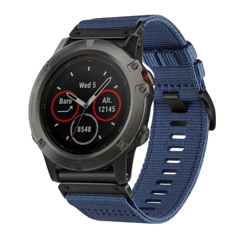 For Garmin Fenix 5X / 5X Puls Nylon Canvas Quick Release 26mm Watch Band