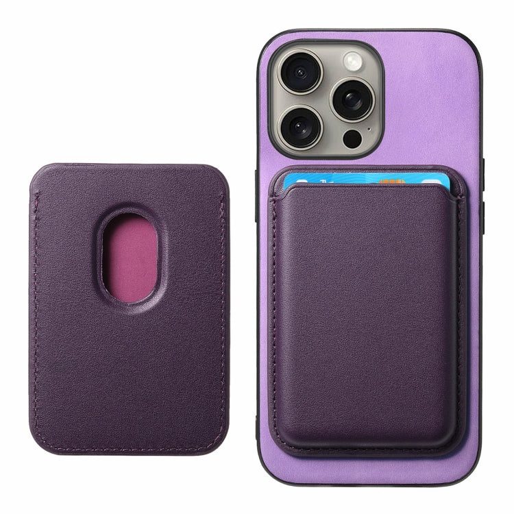For iPhone 16 Pro Max Retro Magsafe Card Bag PU Back Cover Phone Case