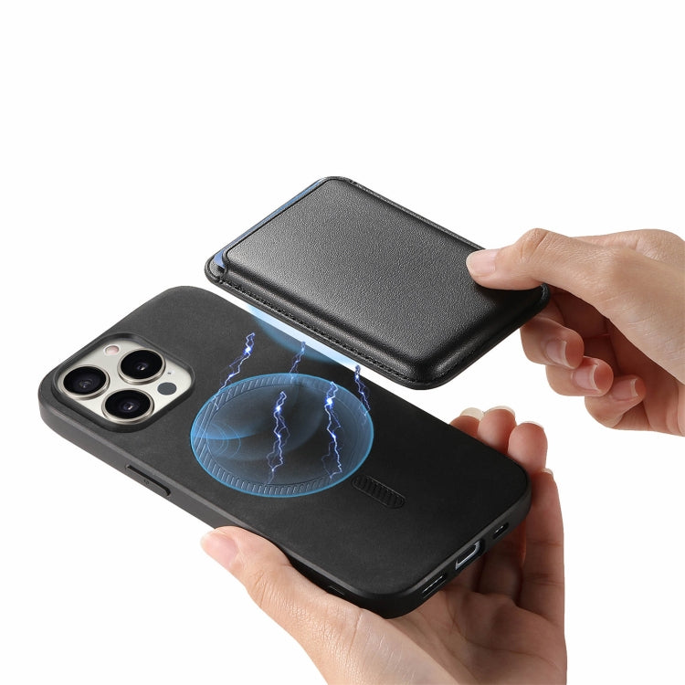 For iPhone 16 Pro Max Retro Magsafe Card Bag PU Back Cover Phone Case